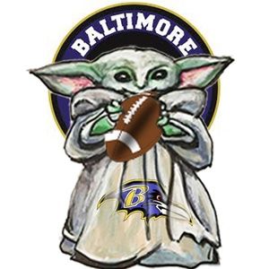 OOAK design stickers baby yoda baltimore ravens
